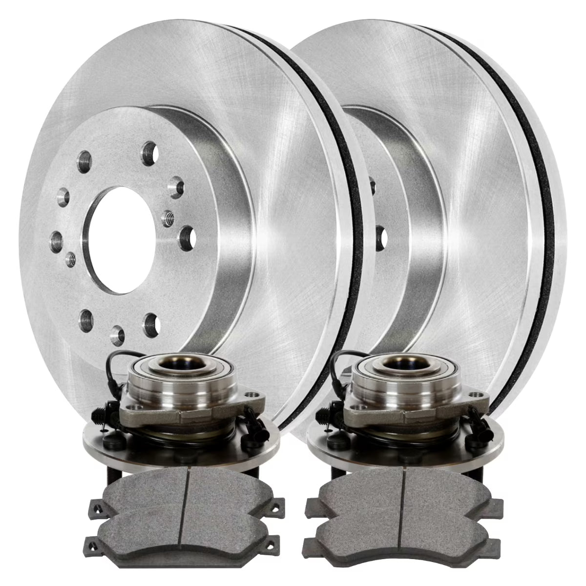 Front Wheel Bearing Hub Assembly Brake Rotor Ceramic Pad Kit R1305