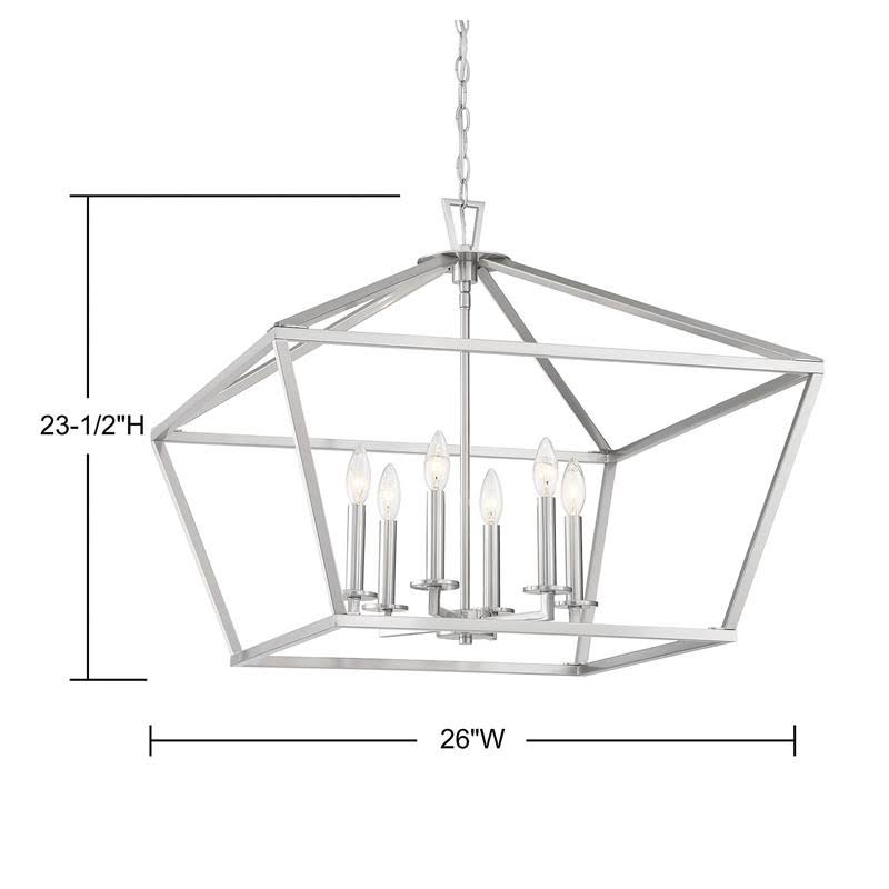 6 Light Satin Nickel Lantern W493628