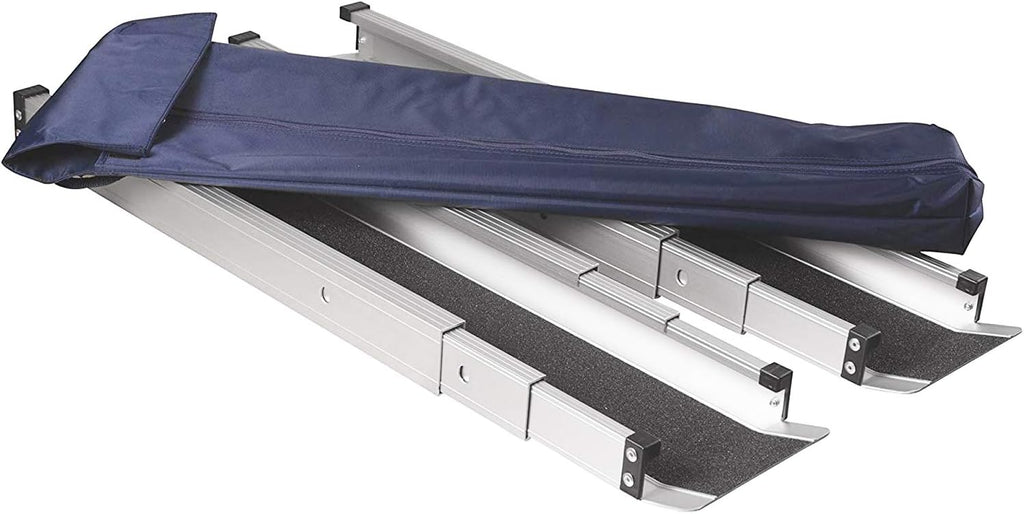 Portable Adjustable Wheelchair Ramp, 3-5 Ft Long, 4.5 In Wide, 2 Ramps Included H9704