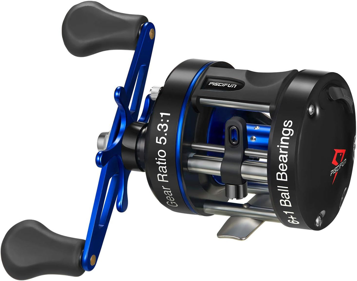 Round Baitcasting Reel with Reinforced Metal Body C129319