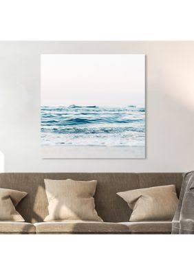 Blue Mitad Squared Coastal Canvas J702