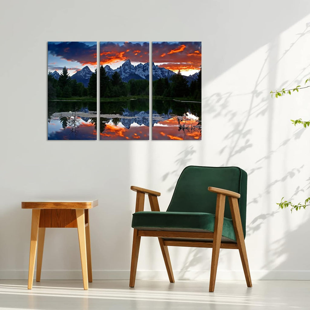 3 Pieces Stretched and Framed Canvas Wall Art Paintings 12x24inchx3pcs L2570