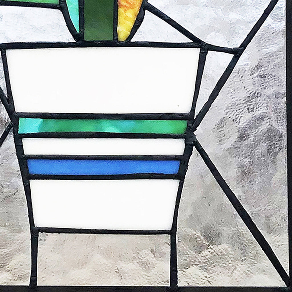 Prickly Pear Cactus Glass Window Panel S264235