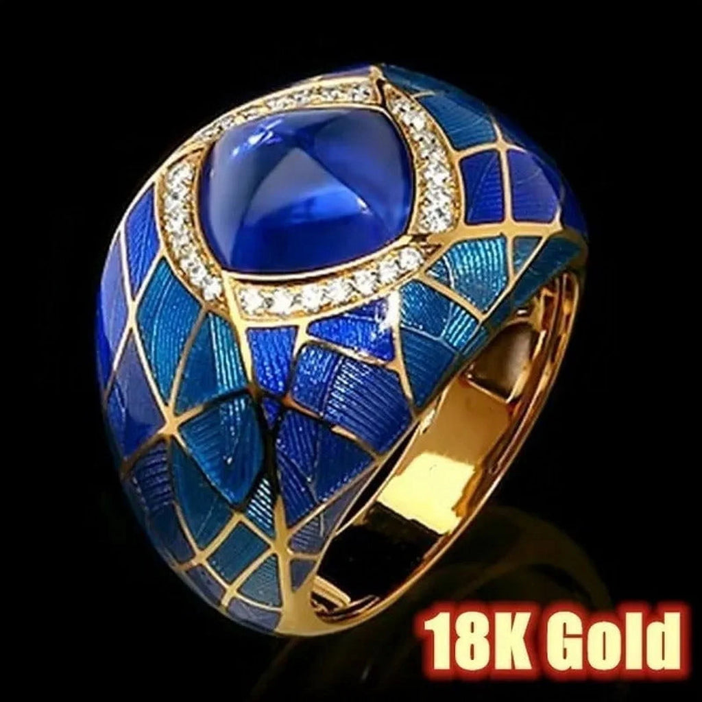 925 Sterling Silver Sapphire Ruby Diamond Ring I770
