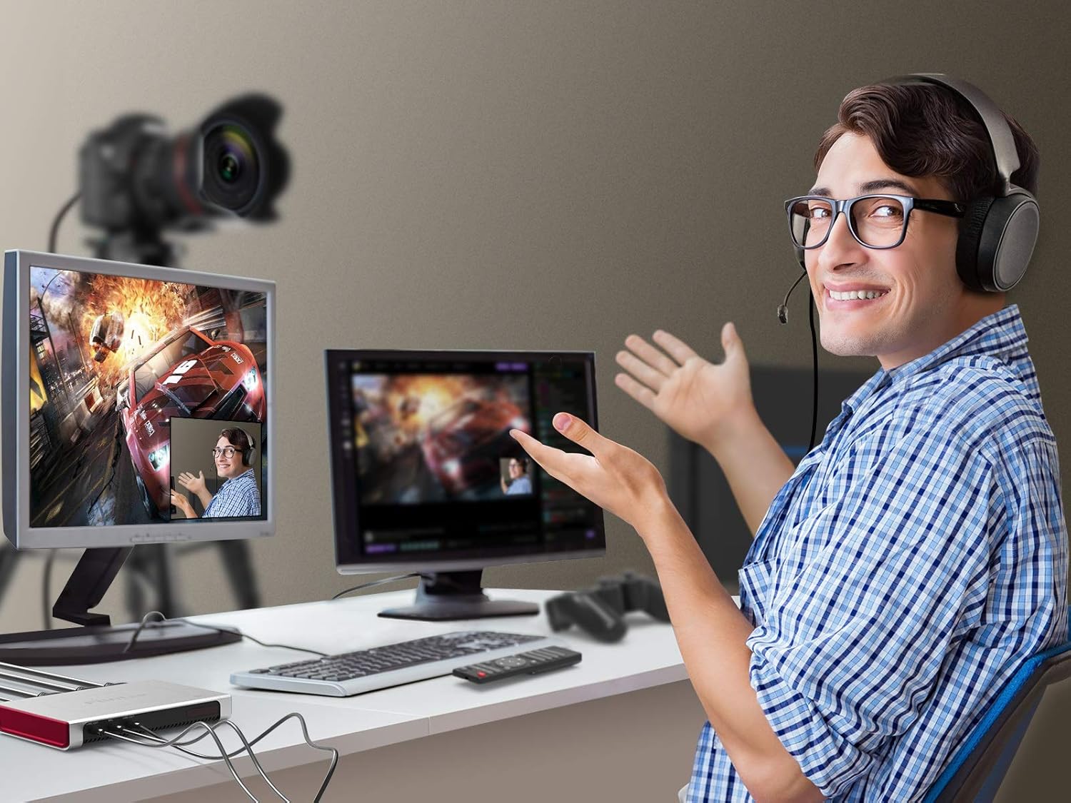 Dual-4K Video Overlay Device and Audio Mixing C186