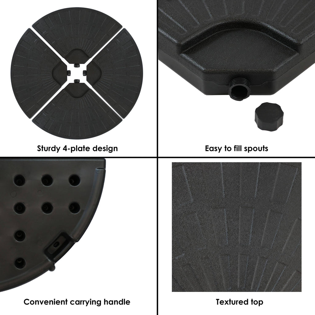 Black Cantilever Patio Umbrella Base Plate 4 Pk D4203