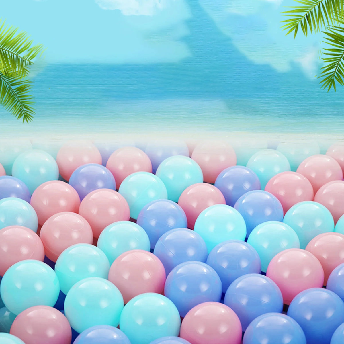 100Pcs Plastic Ocean Balls Pool Accessories T1854