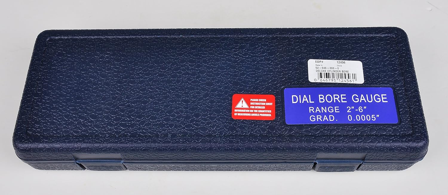 Dial Bore Gage with 2-6 Measuring Range, Self-Centering, Carbide Anvils, Case Included I354