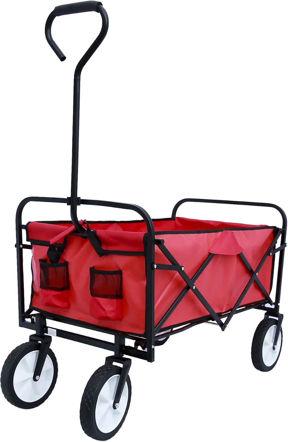 Blue Heavy Duty Collapsible Utility Wagon Cart with Cup Holder C30903