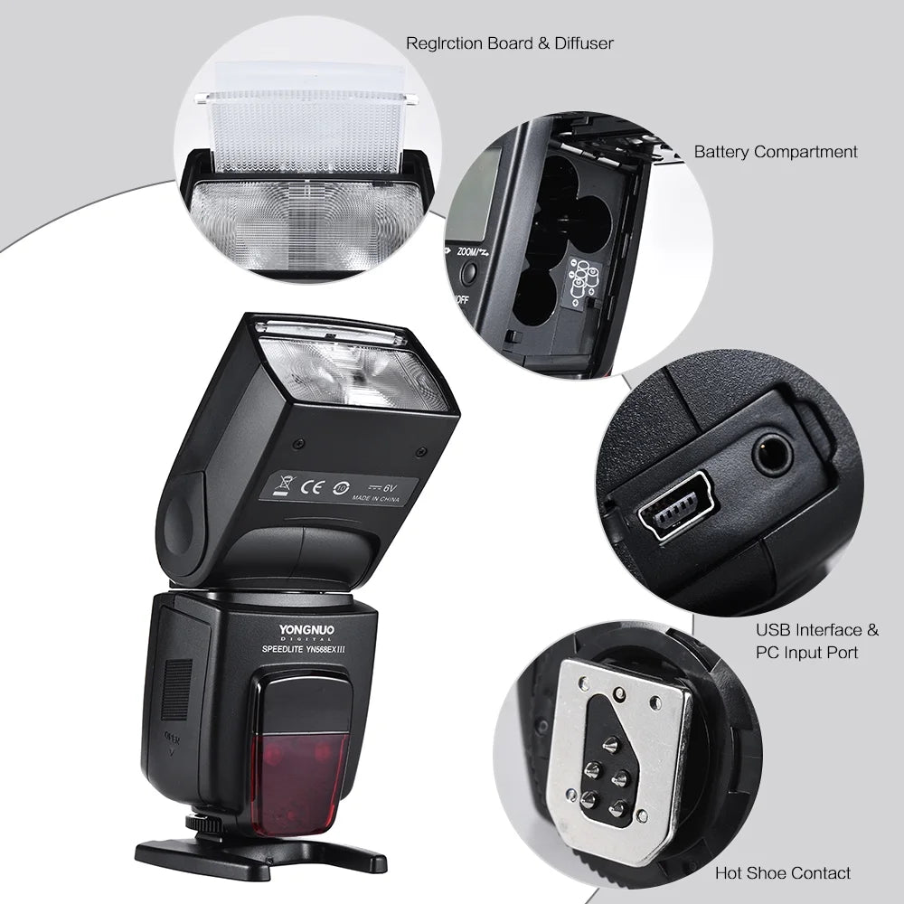 Wireless TTL Master Slave Flash Speedlite GN58 1/8000s High Speed Sync for Canon DSLR Camera O96127