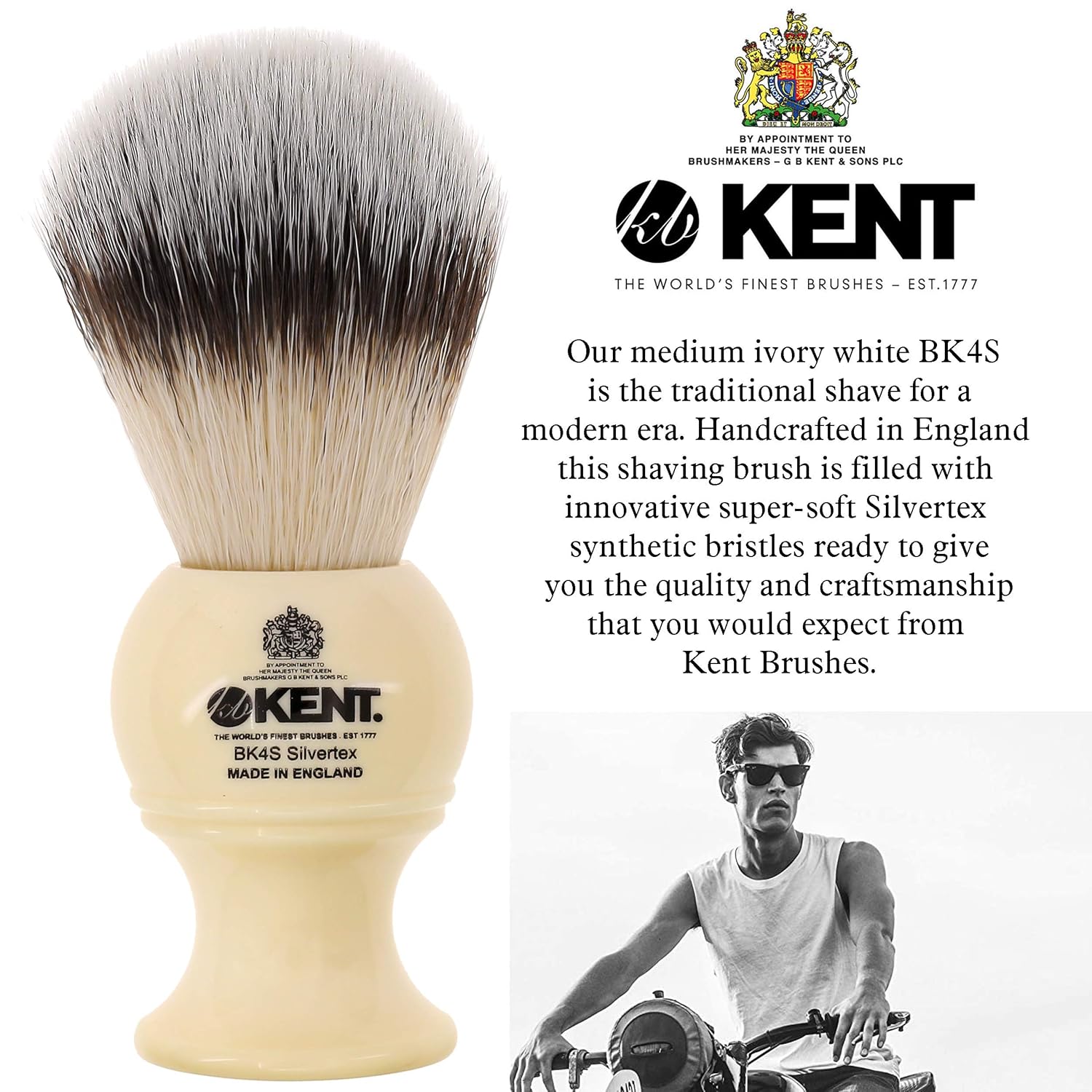 Shaving Brush with Synthetic Bristles and Resin Handle, Pack of 2 X564