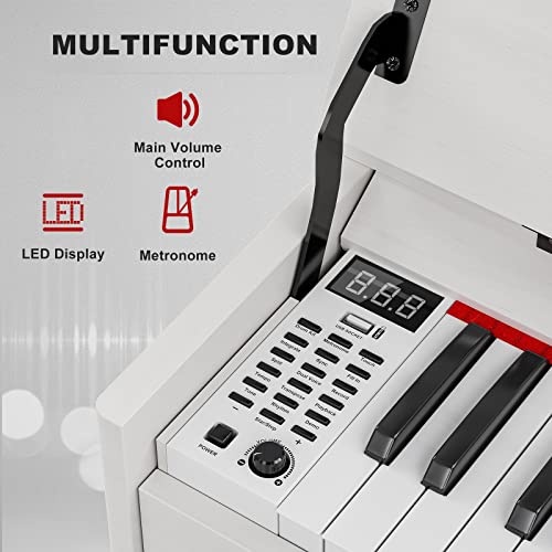 Black Full Size Weighted Key Digital Piano with Bench N252