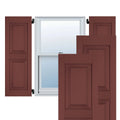 Cottage Red Exterior Real Wood Pine Raised Panel Shutters Pair A7995