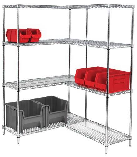 4 Shelf Chrome Wire Shelving Add-On Kit O543