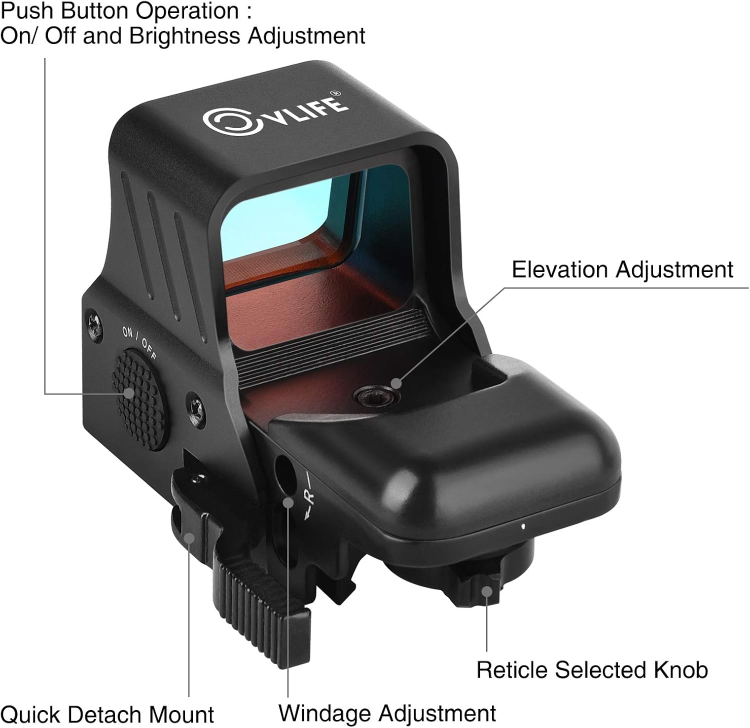 Red Dot Sight with Quick Detach Mount for 20mm Picatinny Rail Pack of 2 K7441