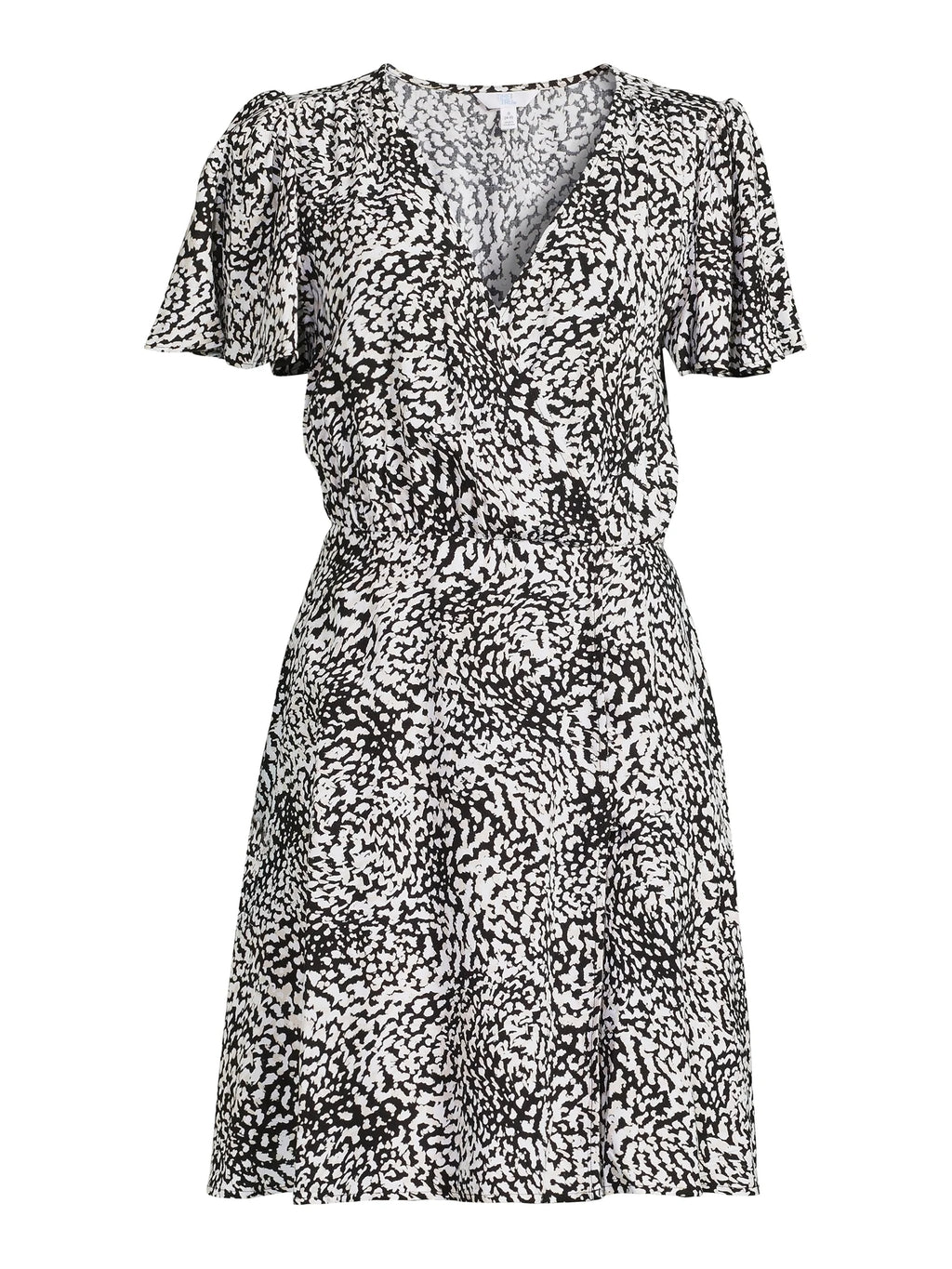 Flutter Sleeve Faux Wrap Dress P61791
