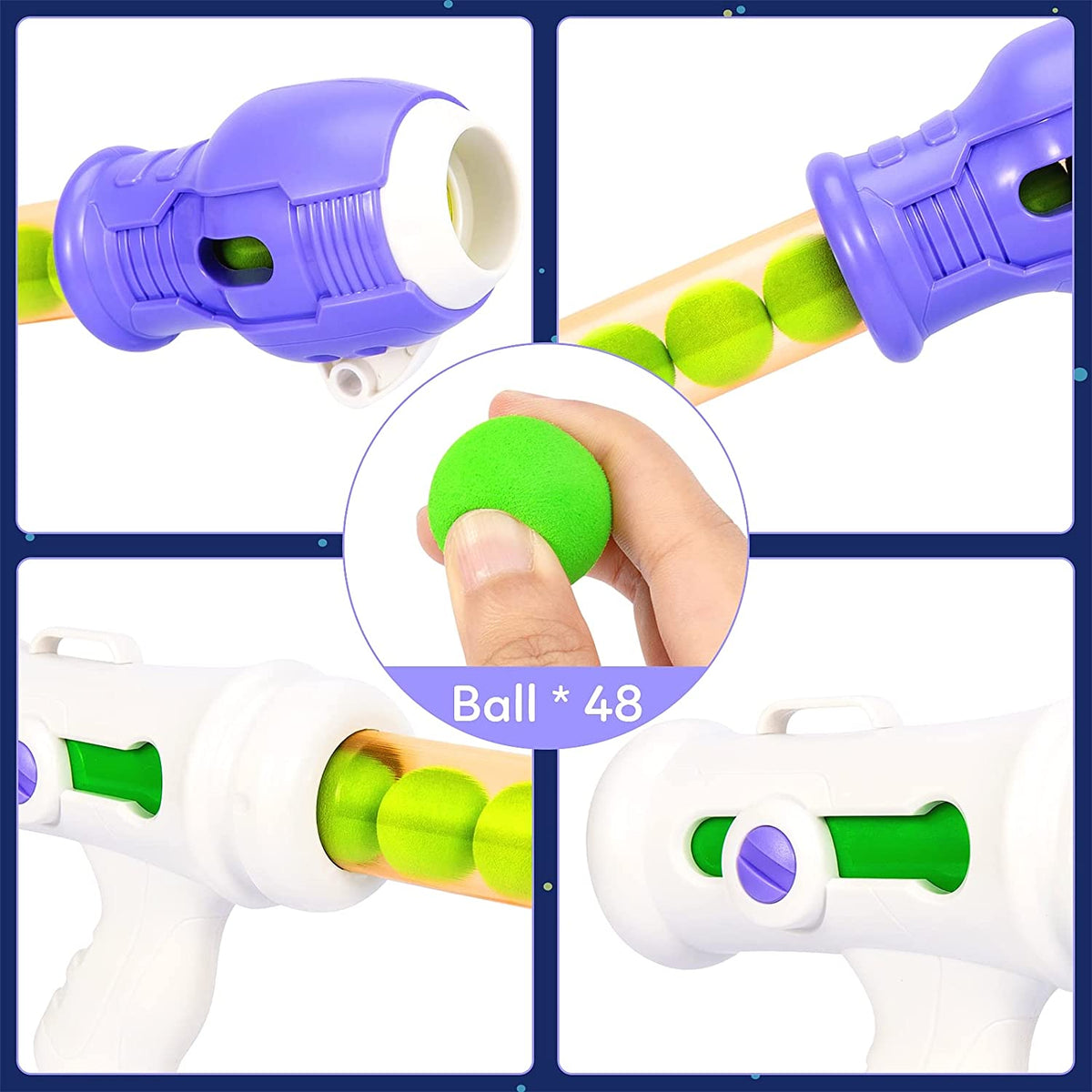 3 Packs Foam Ball Air Toy Guns with Shooting Target, 48 Foam Balls Z17106