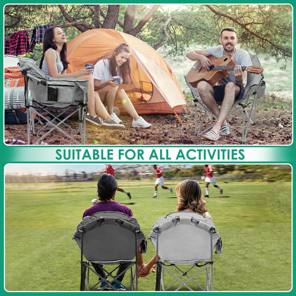 Oversized Folding Camping Chair with Cup Holder & Carry Bag W4640
