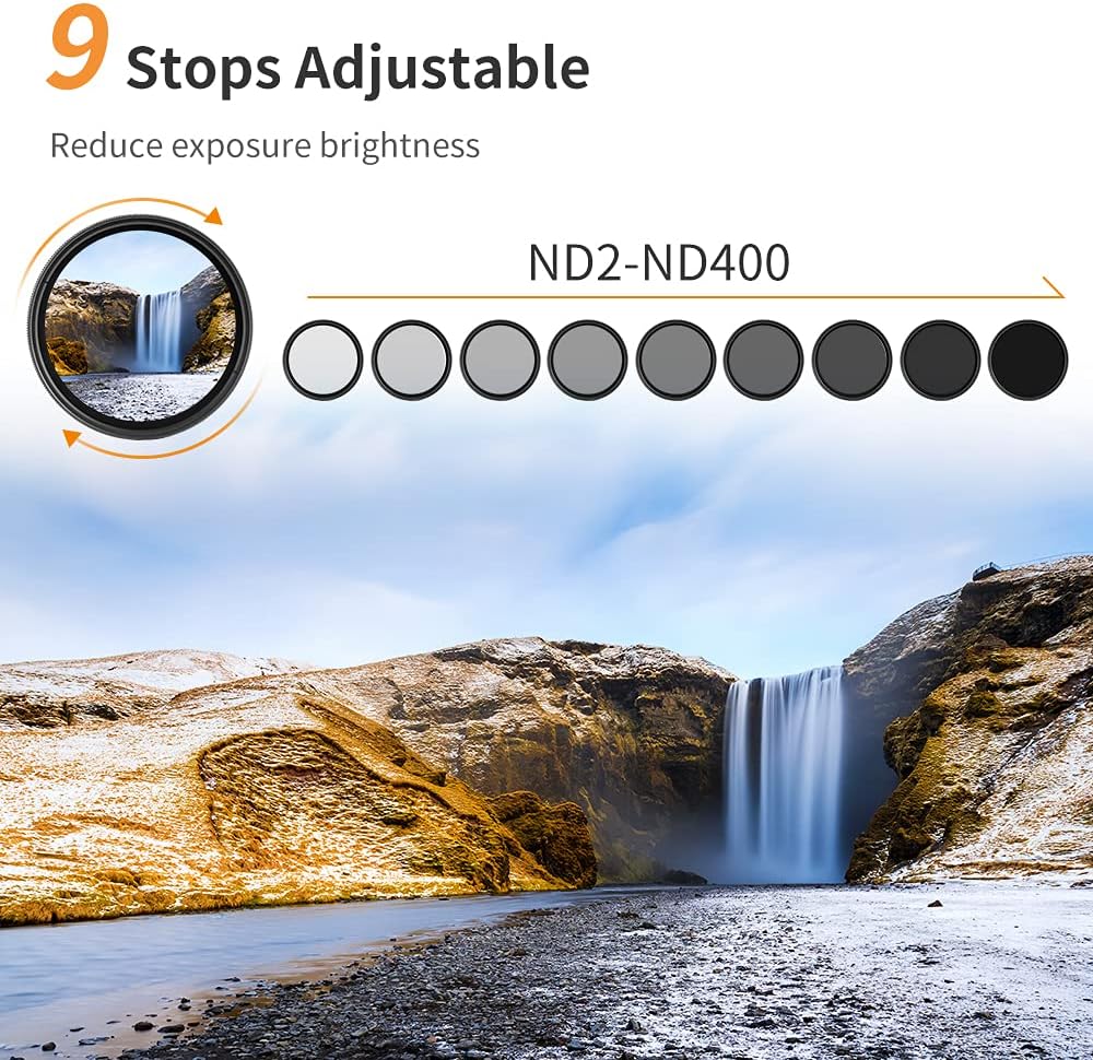 77mm ND Filter Variable Neutral Density Adjustable Lens Filter J3999