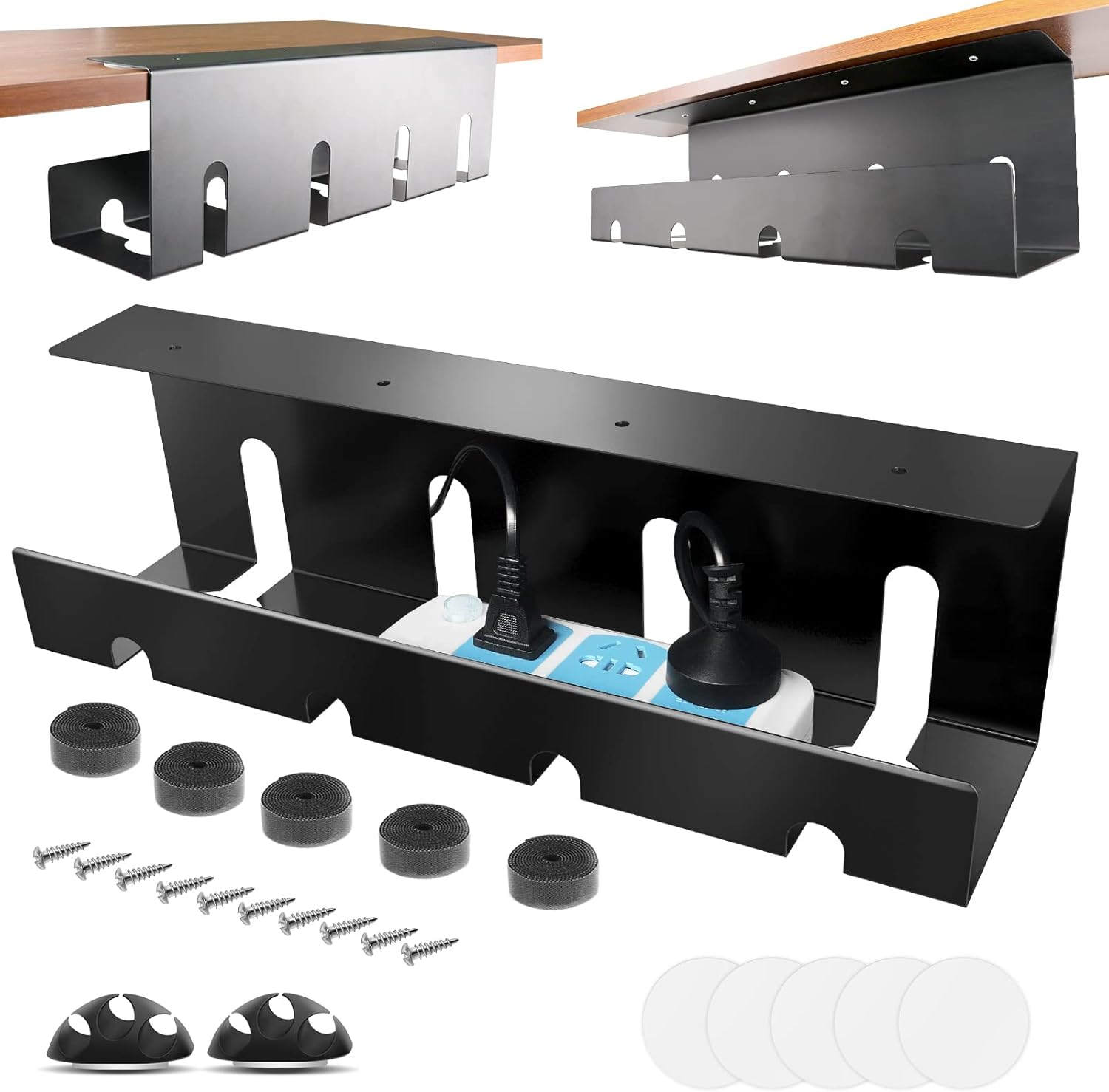 2 x 15.7 in Steel Black Cable Management Tray Y853798