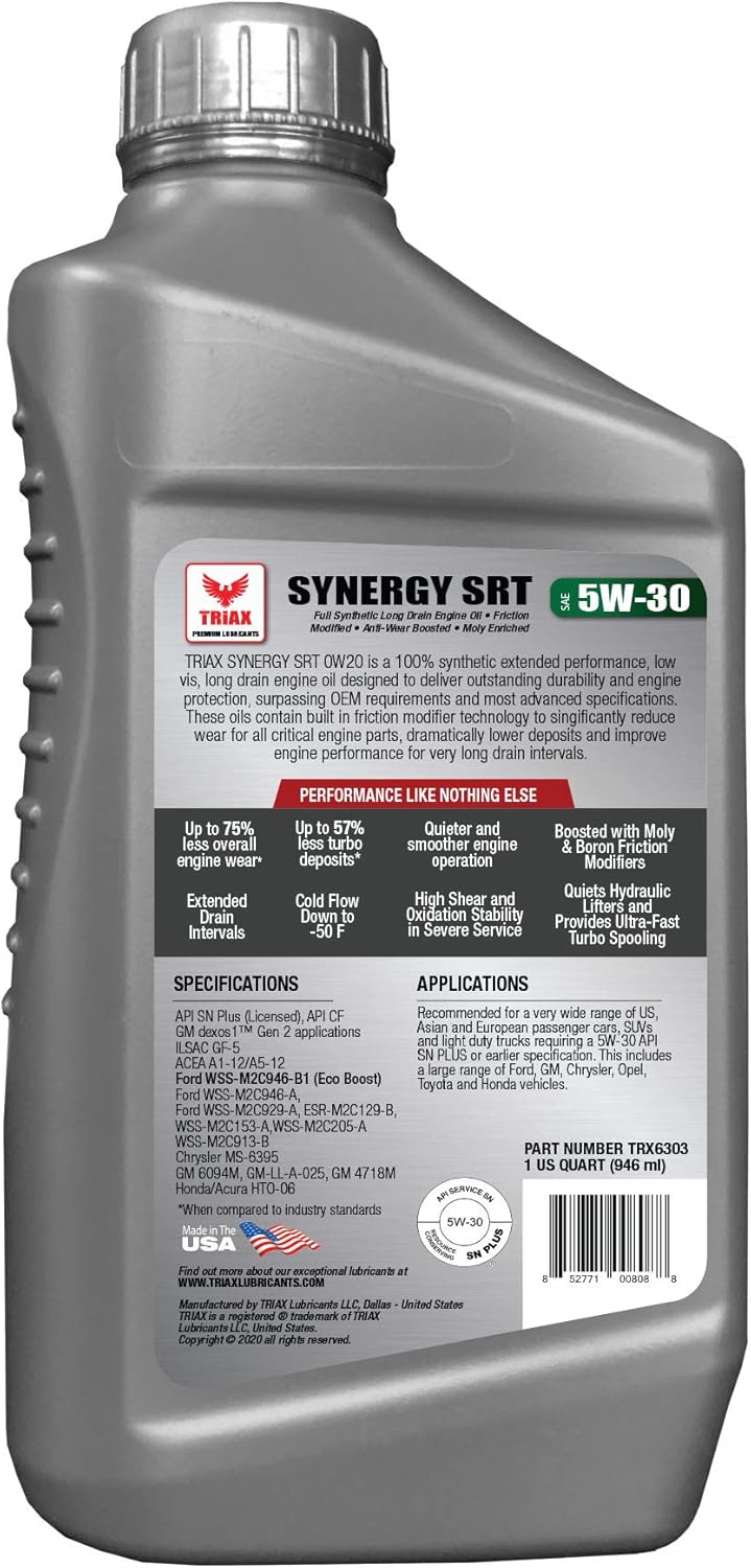 Full Synthetic PAO and Ester Engine Oil 5W-30 (12 Quart Pack) Pack of 2 U52562