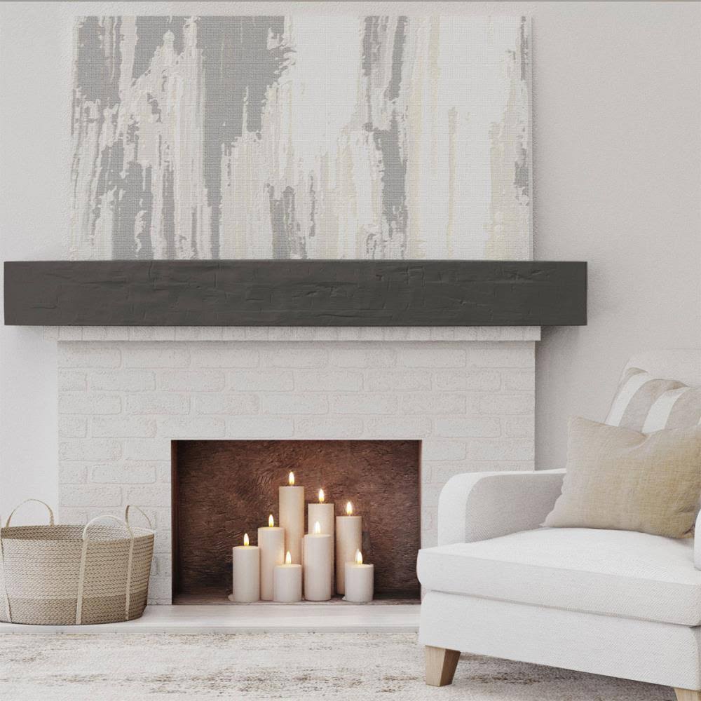 Hand Hewn Faux Wood Fireplace Mantel I459675