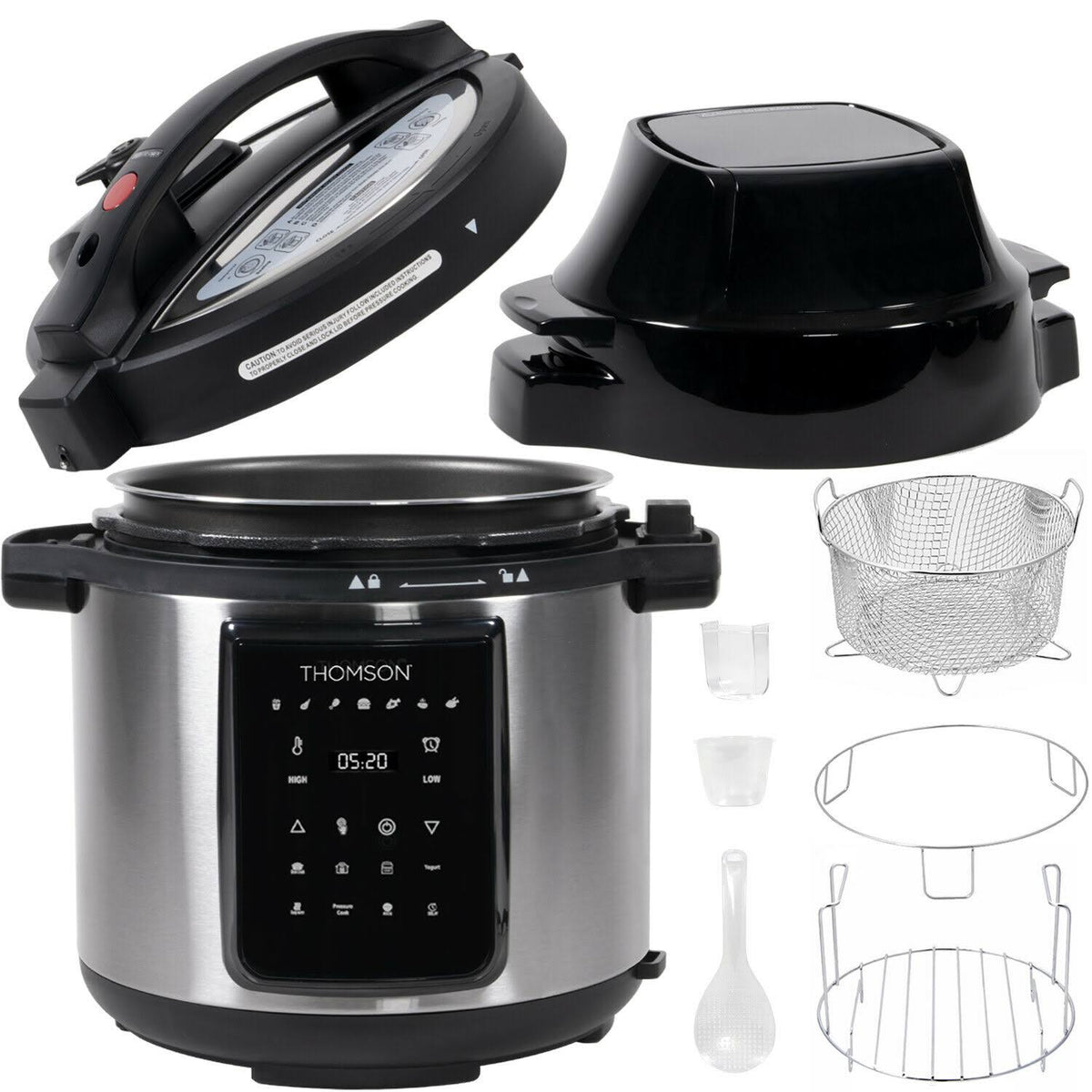 9-in-1 Pressure Cooker, Slow Cooker, Air Fryer, 6.5 qt J970