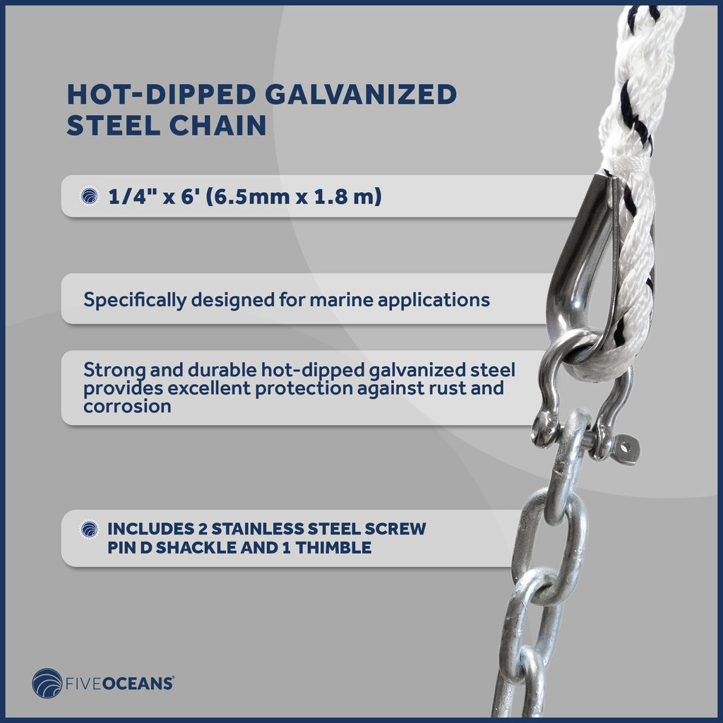 13 Lb Galvanized Fluke Boat Anchor Kit with Chain and Rope Y420