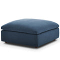 Navy Blue Fabric Accent Chair Ottoman Y358