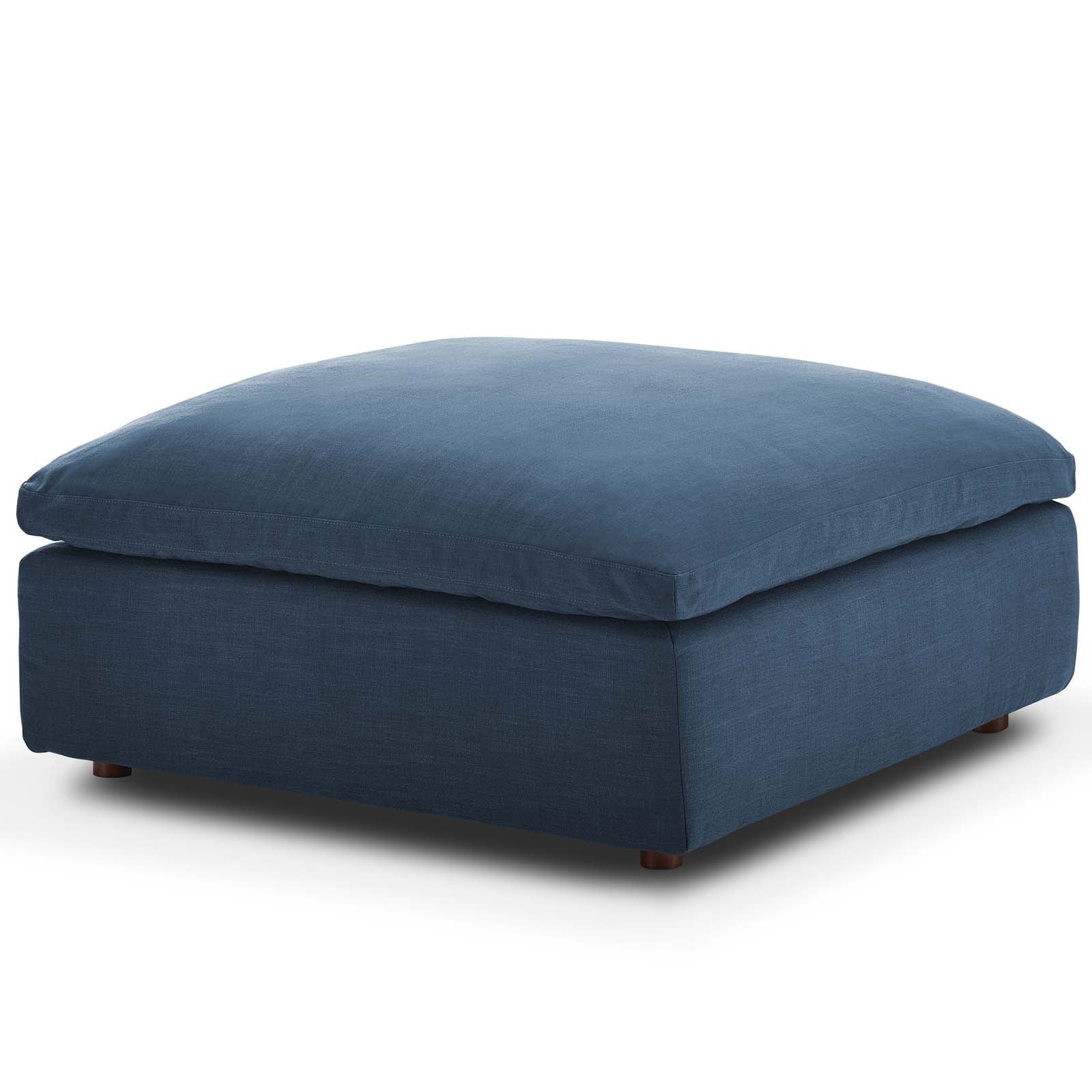 Navy Blue Fabric Accent Chair Ottoman Y358