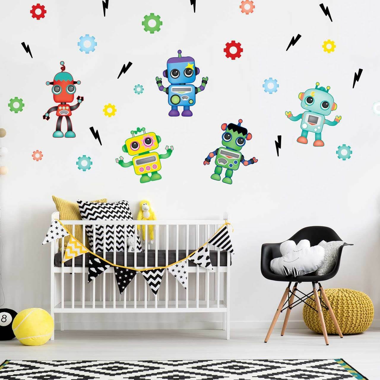 Rockin Robots Wall Decal Sticker Set F7695