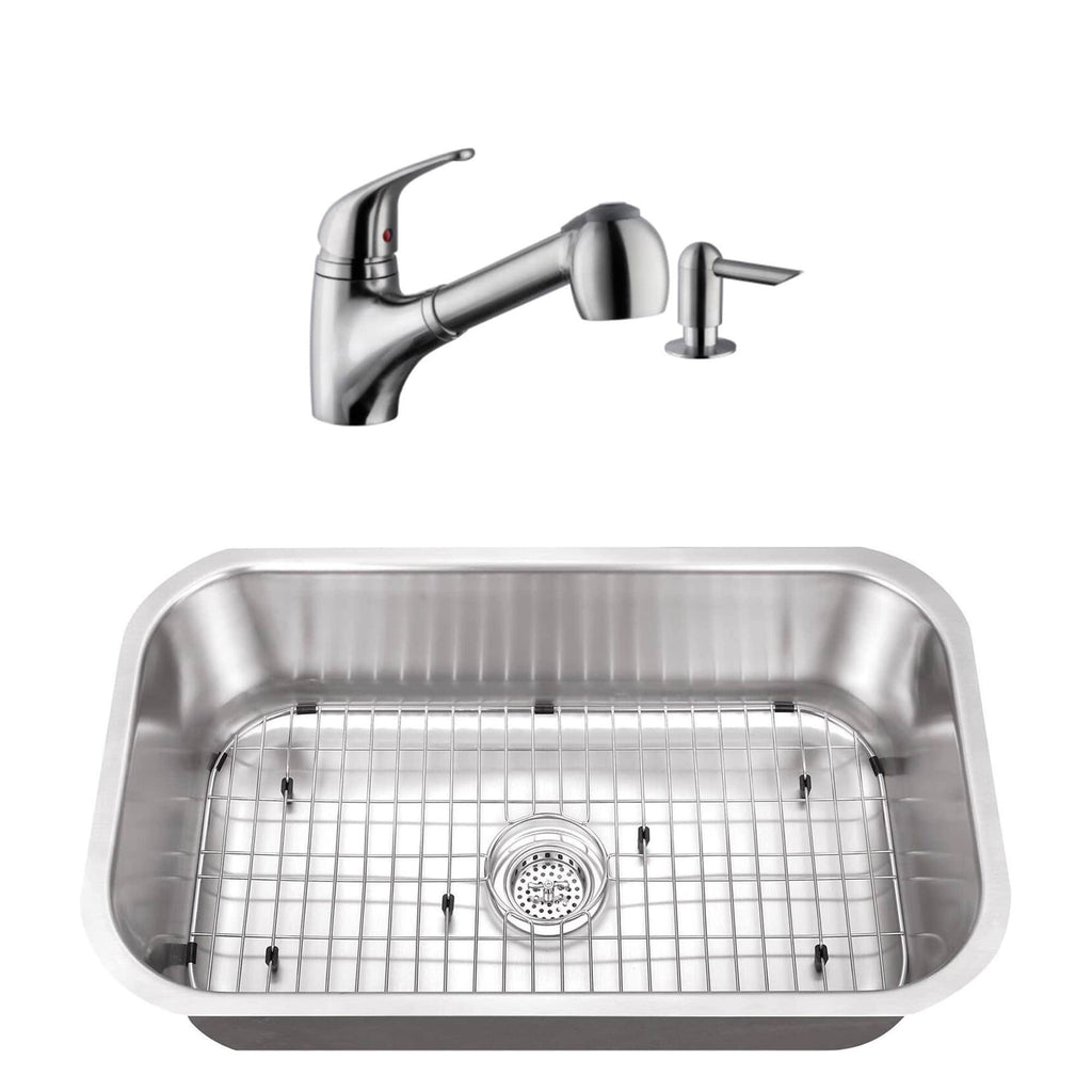 30x22 Large Stainless Steel Kitchen Sink with Low Profile Faucet N79379