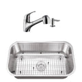 30x22 Large Stainless Steel Kitchen Sink with Low Profile Faucet N79379