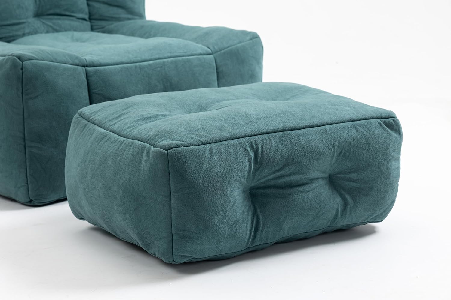 Orange Velvet Bean Bag Chair with Ottoman Z70338