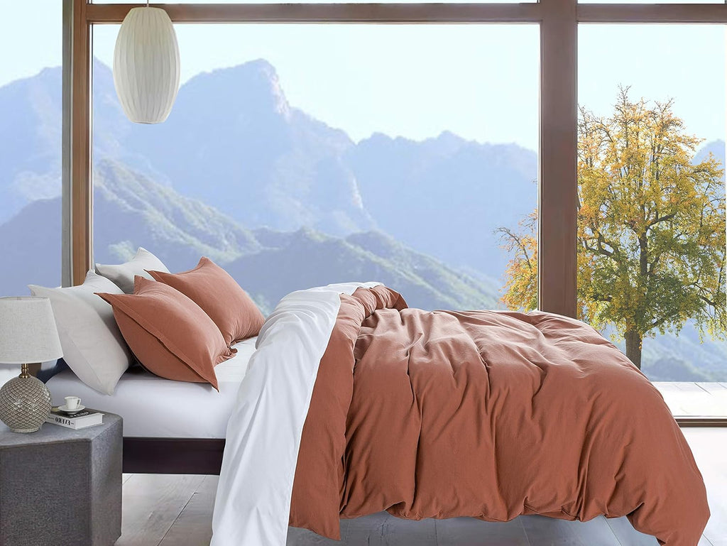 Rust Queen Cotton Duvet Cover Set N815689
