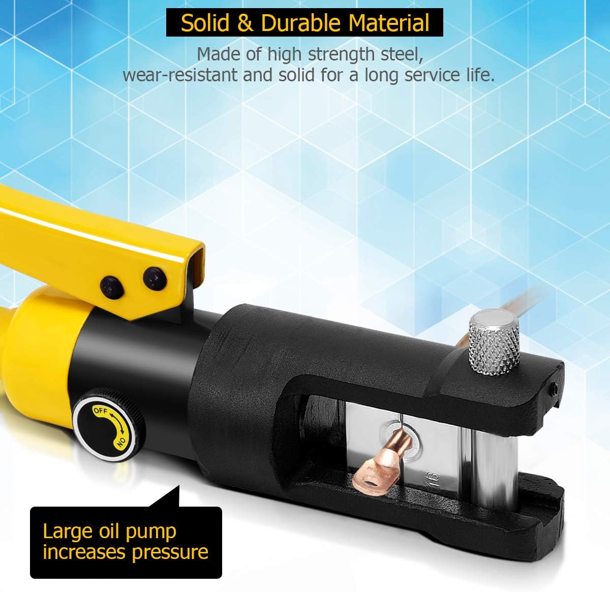 16 Ton Hydraulic Wire Crimper with 11 Dies F440