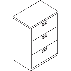 Charcoal Three-Drawer Lateral File Z77010