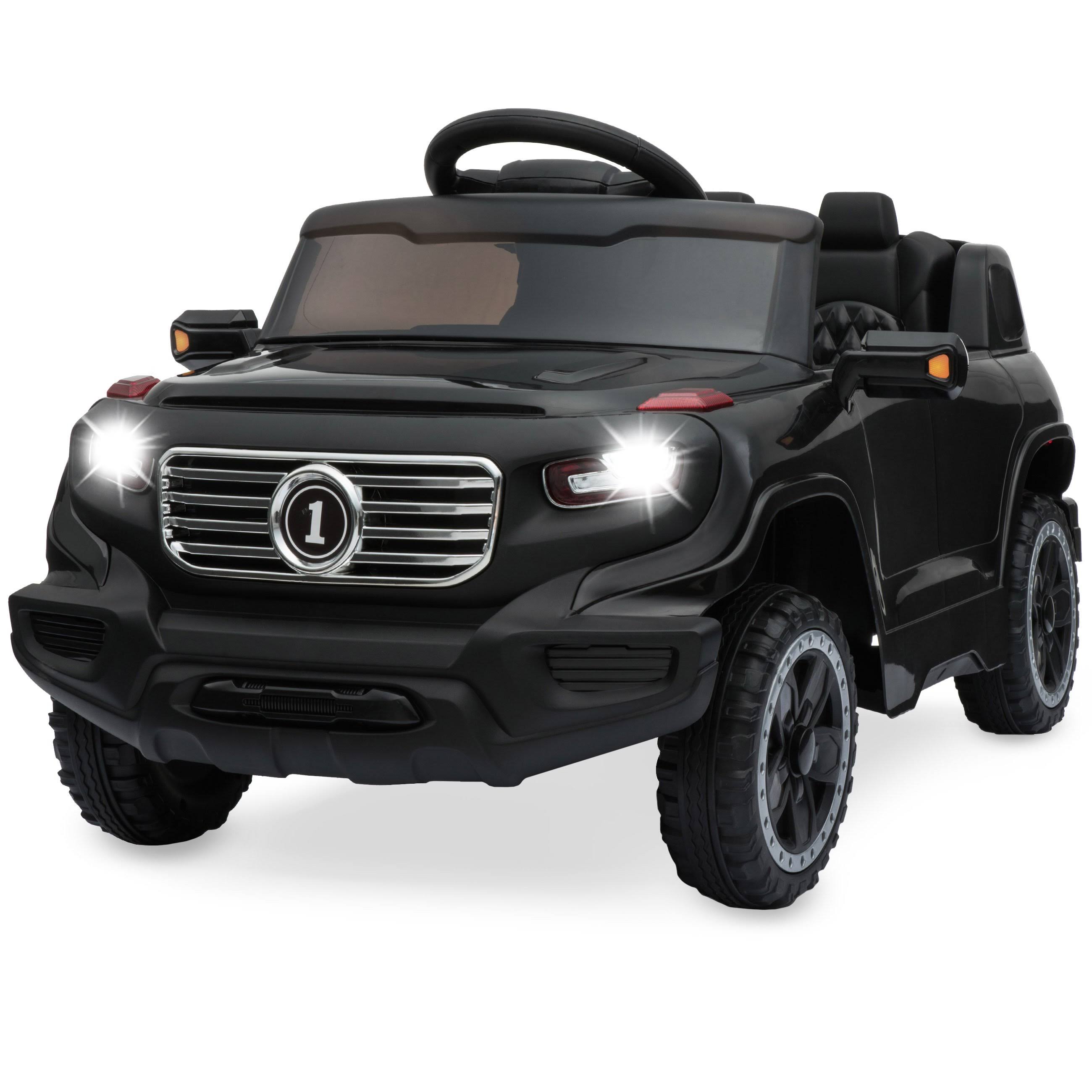 6V Kids Ride on Car Truck with Parent Control, 3 Speeds, LED Headlights, MP3 Player, Horn - Black V2391