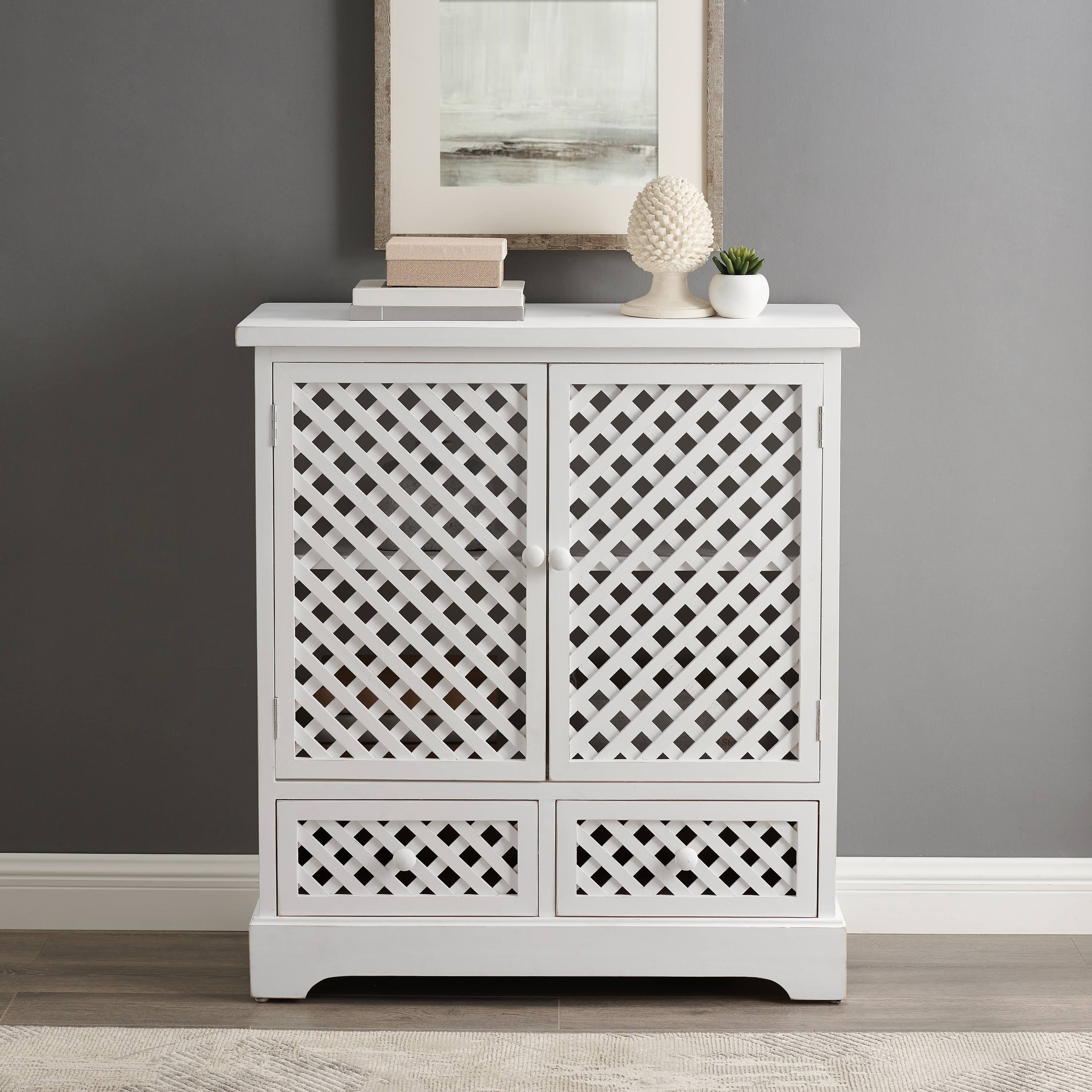 2 Door 2 Drawer White Cabinet G738842