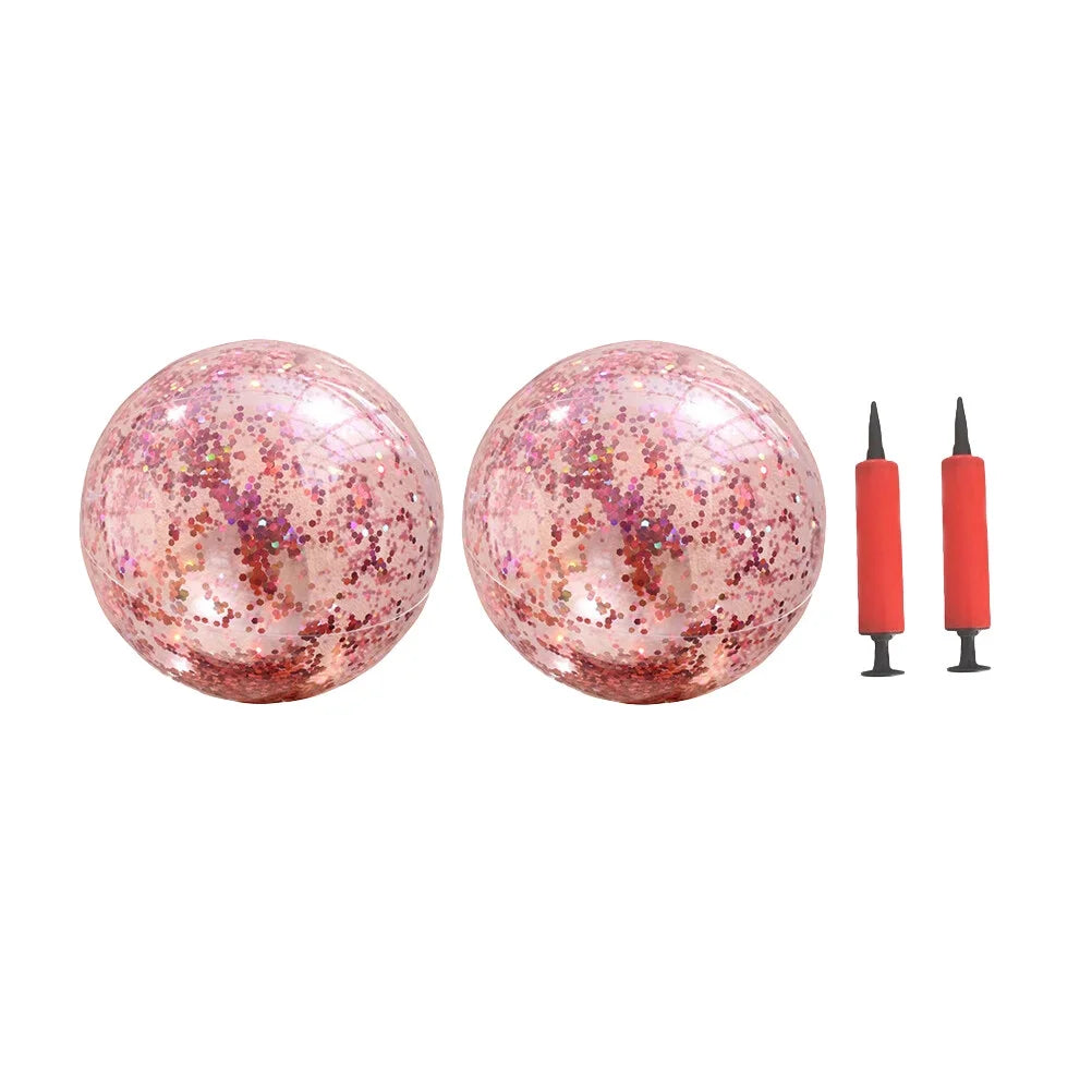Golden Sequin Beach Ball Set of 4 with Pump B93648