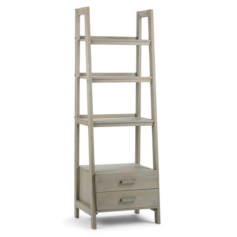 4 Shelf Ladder Bookcase in Saddle Brown C68434