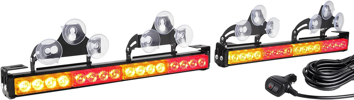2 in 1 Blue LED Traffic Advisor Strobe Light Bar Pack of 2 D159626