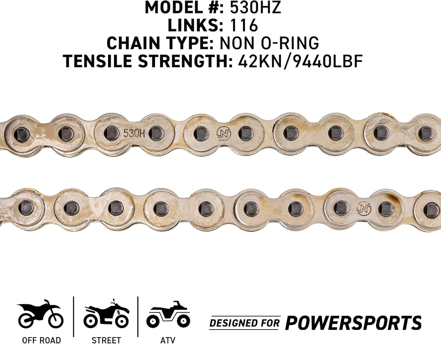 Drive Sprocket Chain Combo Front 16 Rear 48 Tooth 530HZ Standard 116 Links Pack of 2 F1170