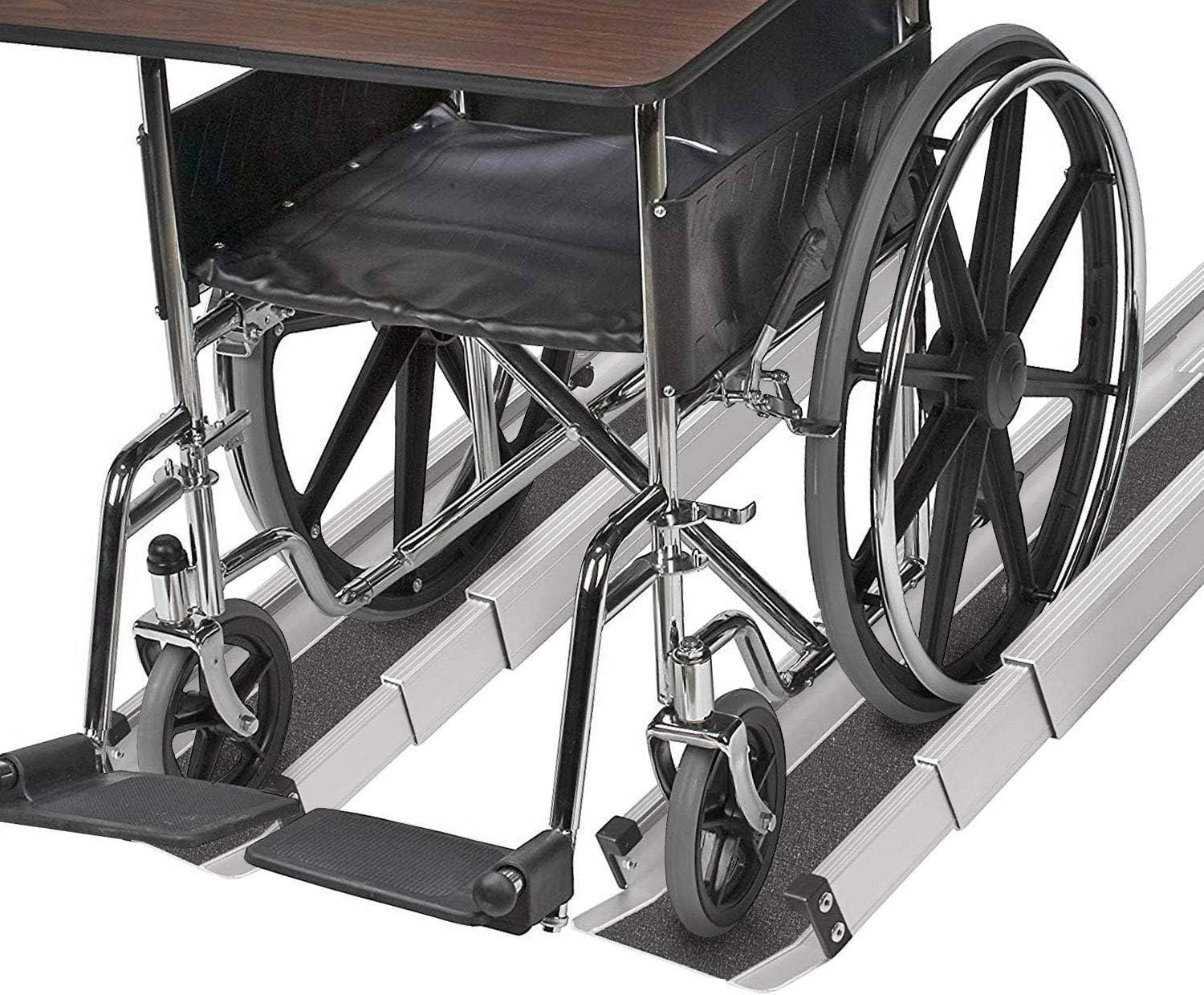 Portable Adjustable Wheelchair Ramp, 3-5 Ft Long, 4.5 In Wide, 2 Ramps Included H9704