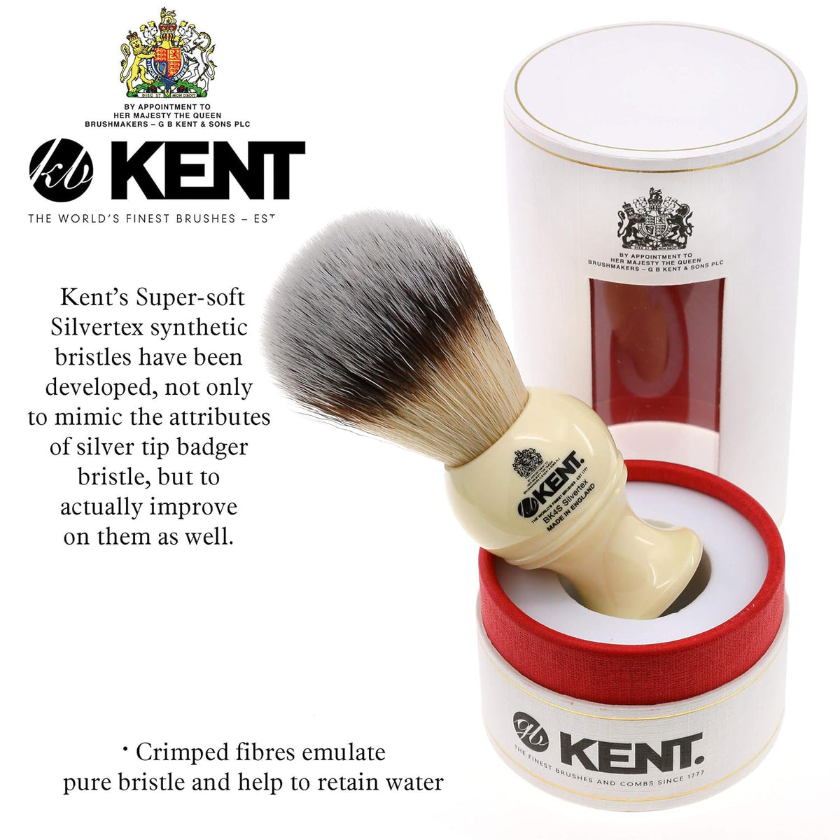 Shaving Brush with Synthetic Bristles and Resin Handle, Pack of 2 X564