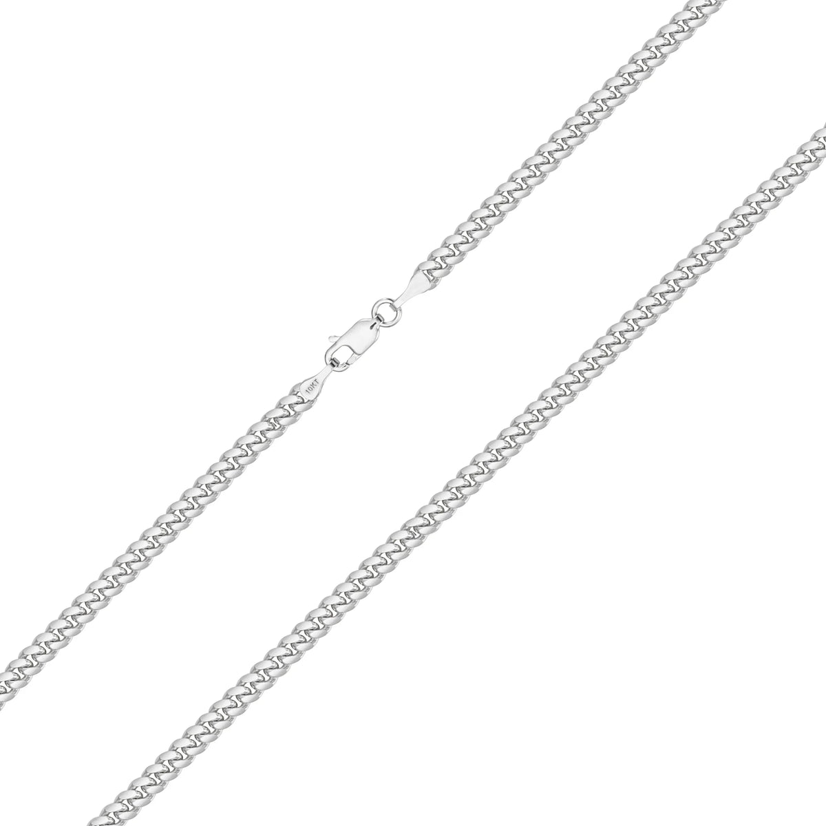 10k White Gold Miami Cuban Link Chain Pendant Necklace 16" - 30" H9914