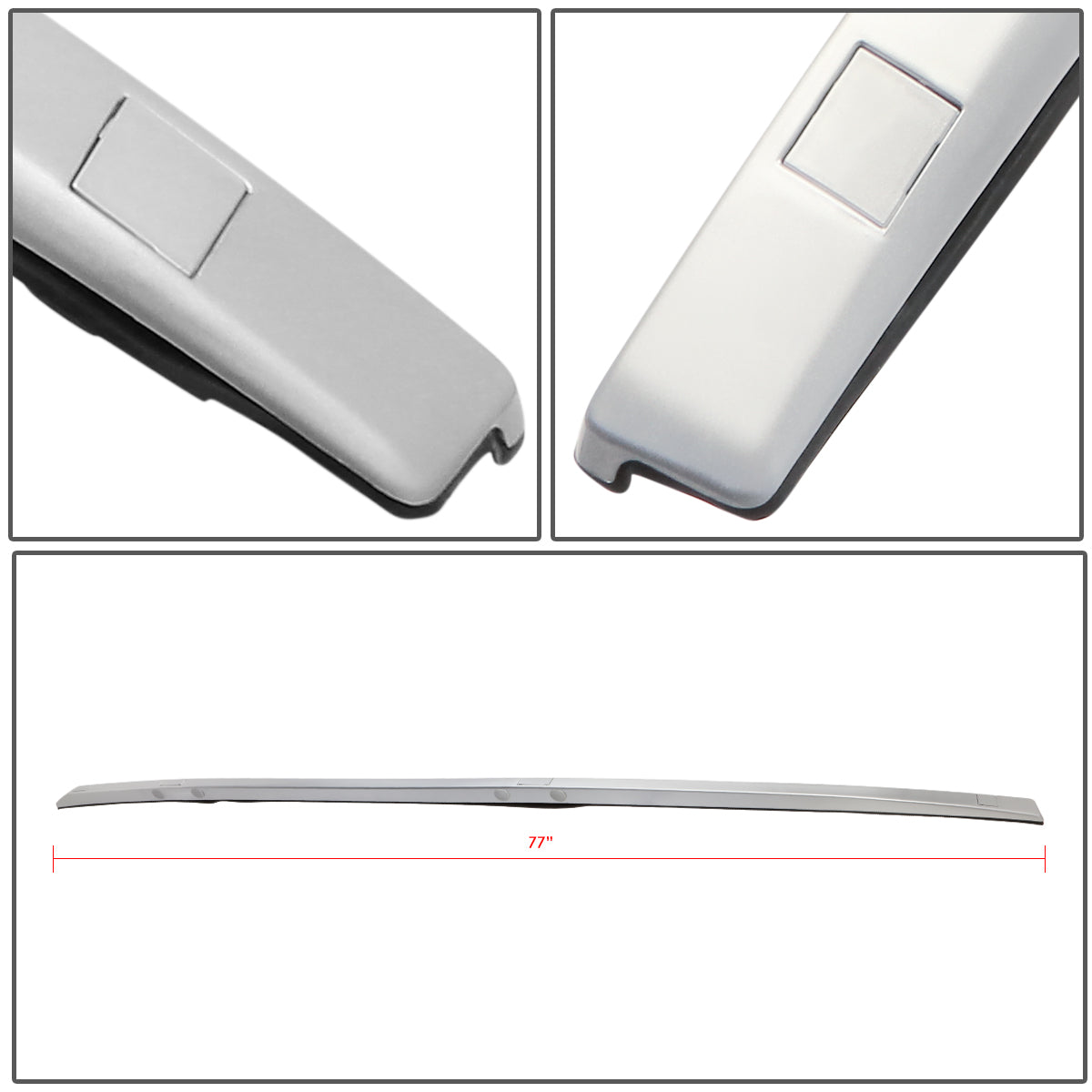 Silver ABS Factory Style Bolt-On Roof Top Rail Side Rack K3865