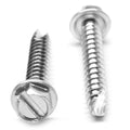 #6-20 x 1/4 Thread Cutting Screw Slotted Hex Washer Head Low Carbon Steel Zinc Plated Y436