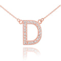 14K Rose Gold Diamond Initial Necklace 22" M834234
