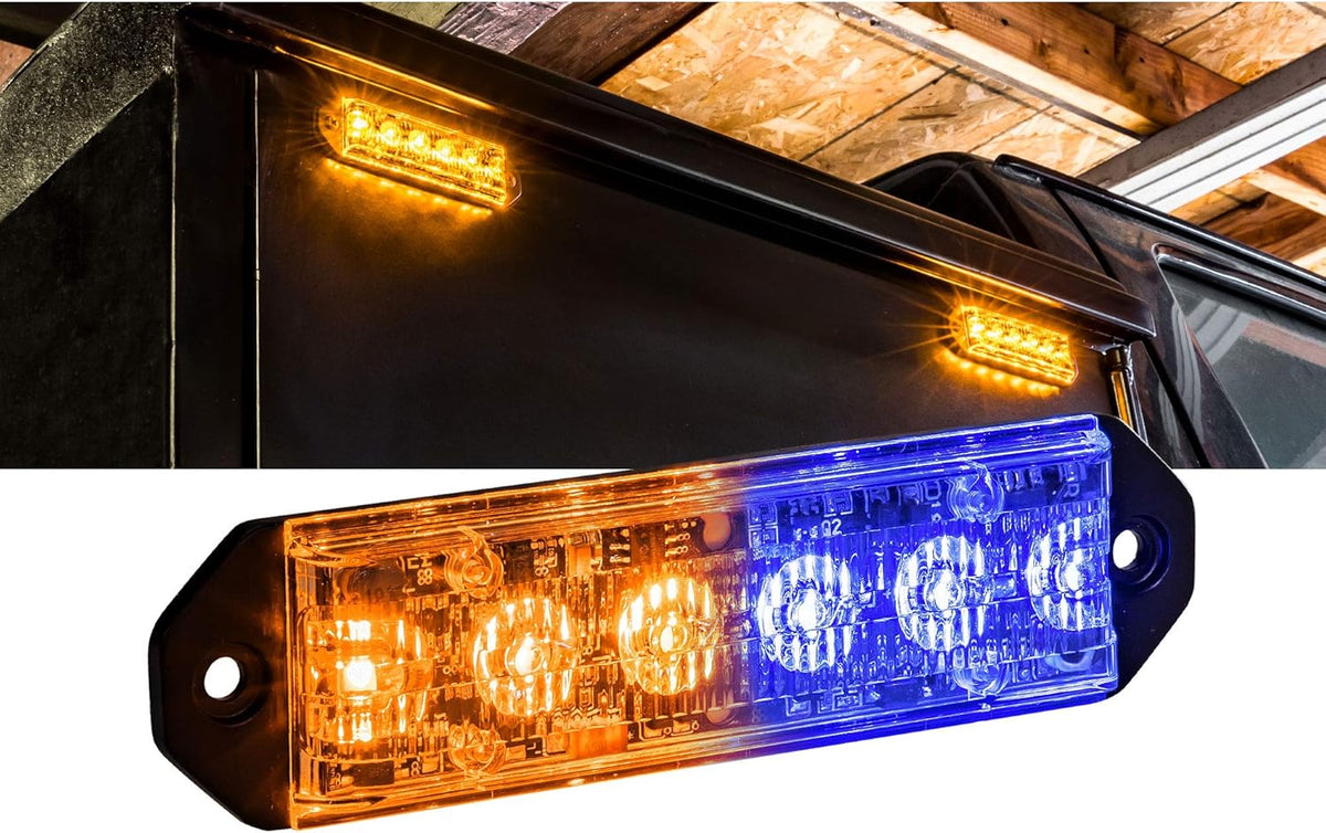 4pc 6W AMBER GREEN LED Flashing Strobe Light Head Emergency Grille Police Light P7478